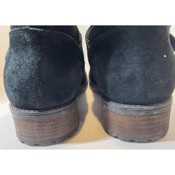 Ugg Black Suede Mid-Calf Buckle Boots Womens Size 8 - Picture 8 of 12